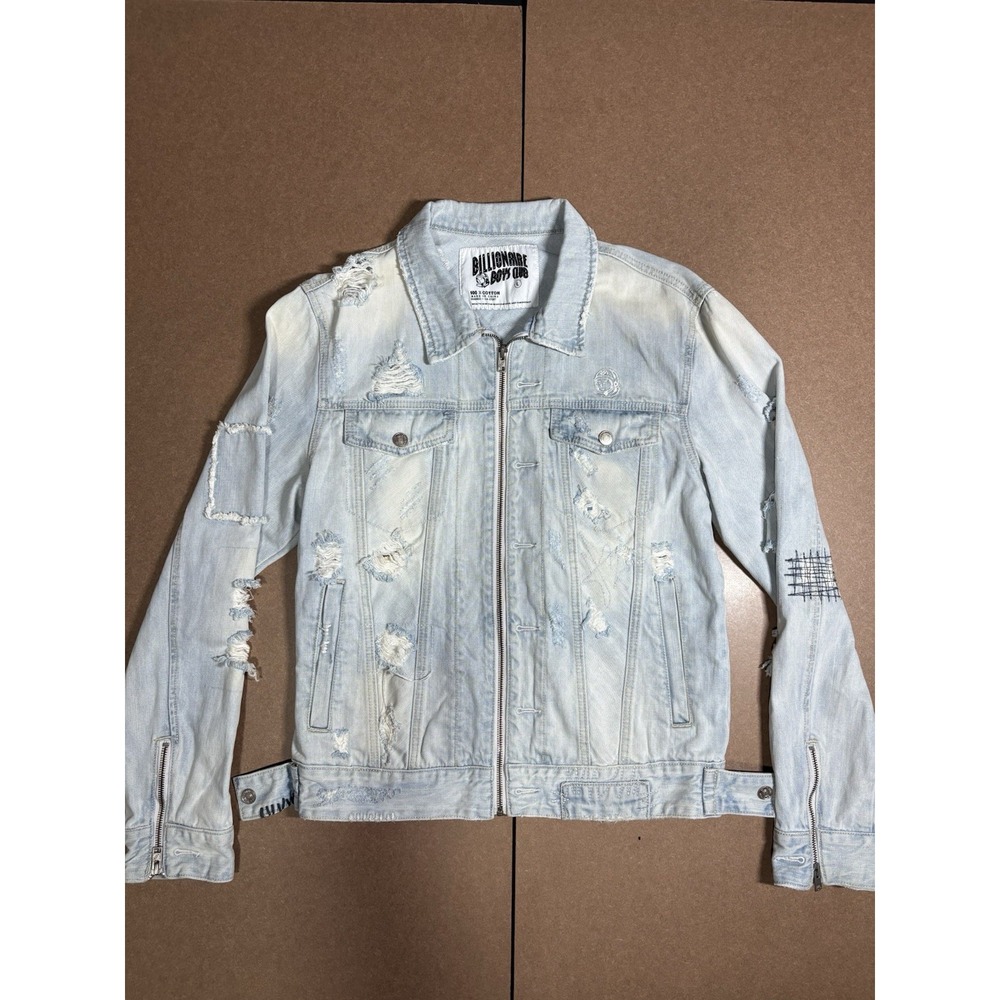 Billionaire Boys Club Denim Jacket Distressed Astronaut Trucker Light Wash L